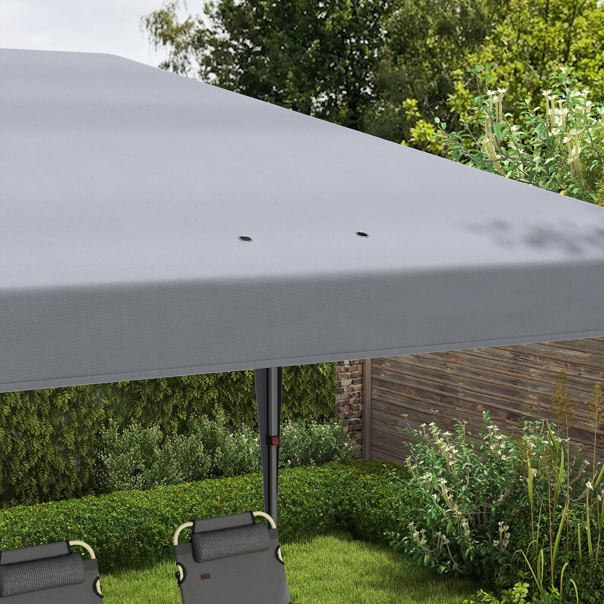 Alt View 7. Outsunny - 10' x 20' Pop Up Canopy Tent, Upgraded Heavy Duty Tents for Parties, Outdoor Instant Gazebo Sun Shade Shelter - Gray.