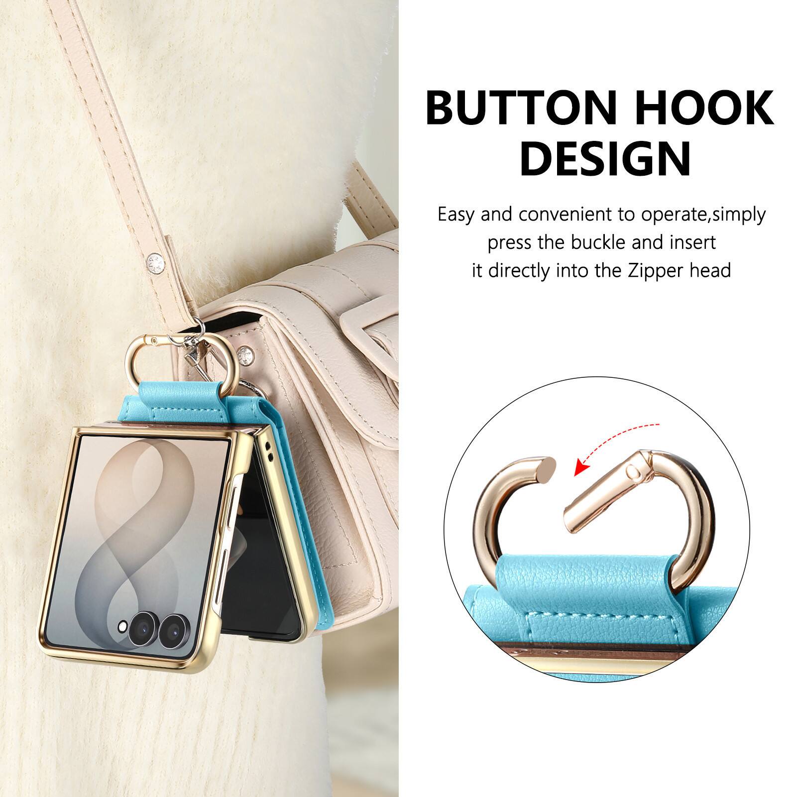 BUTTON HOOK DESIGN

Easy and convenient to operate, simply press the buckle and insert it directly into the Zipper head