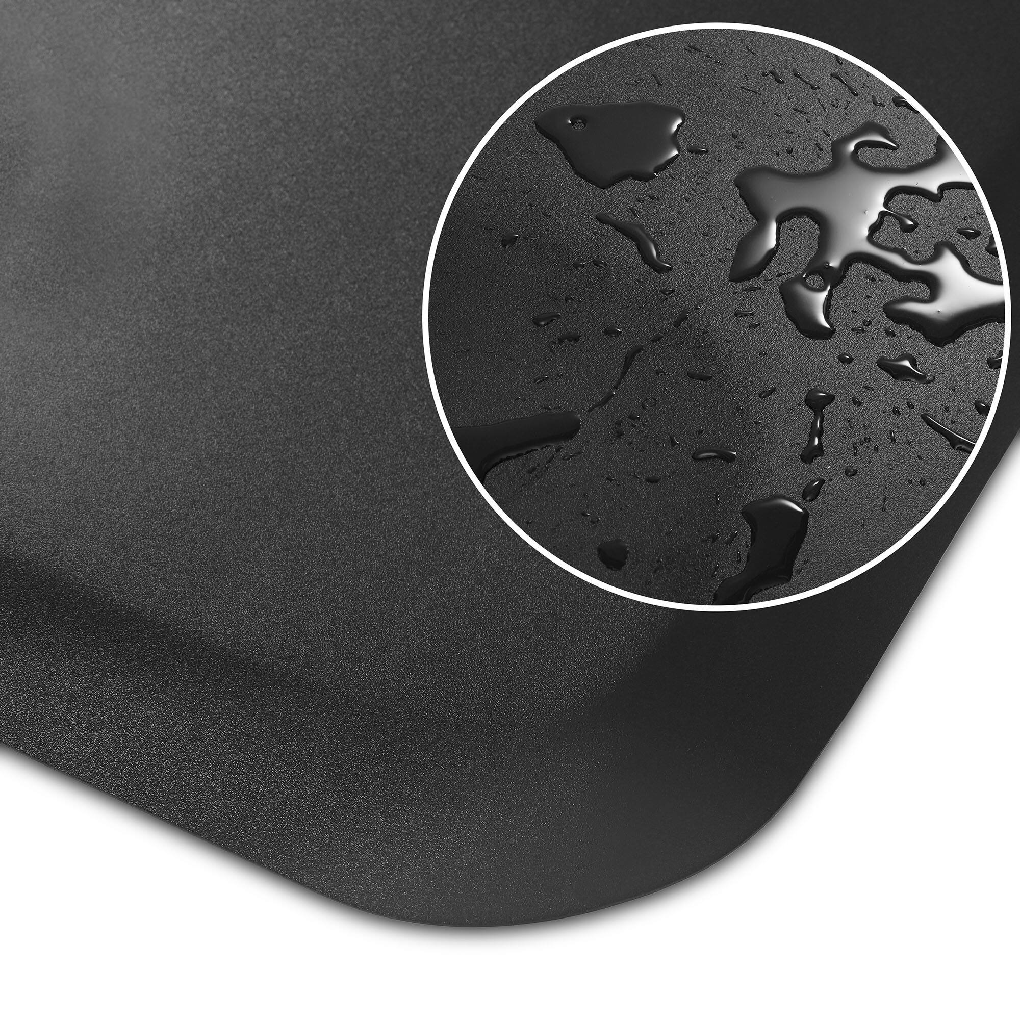 Alt View 3. Saloniture - Hexagonal Anti-Fatigue Salon Barber Chair Floor Mat - Black.