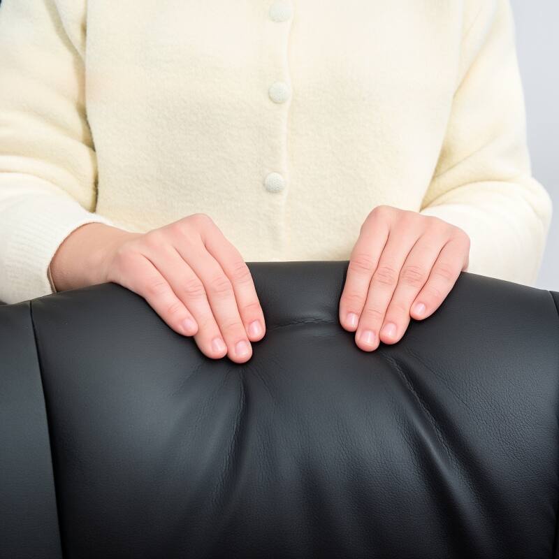 Left. Anysun - Streamlined Modern Design Enhanced Comfort Swivel Recliner with Ottoman - Black.