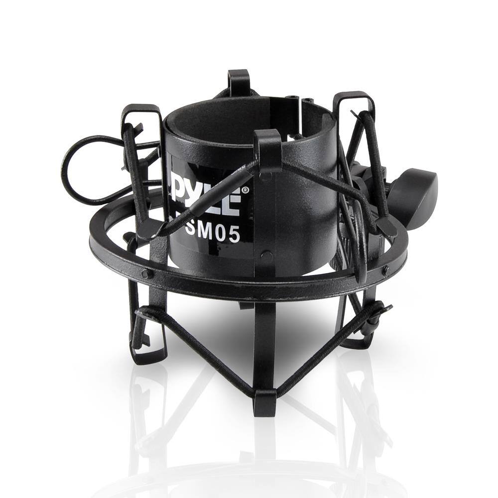 Angle. Pyle - Pyle Updated Pro Shock, Clip Holder, Anti-Vibration Mount, Standard Size, Quick Angle Adjustment, Padded Mic Clamp - Black.