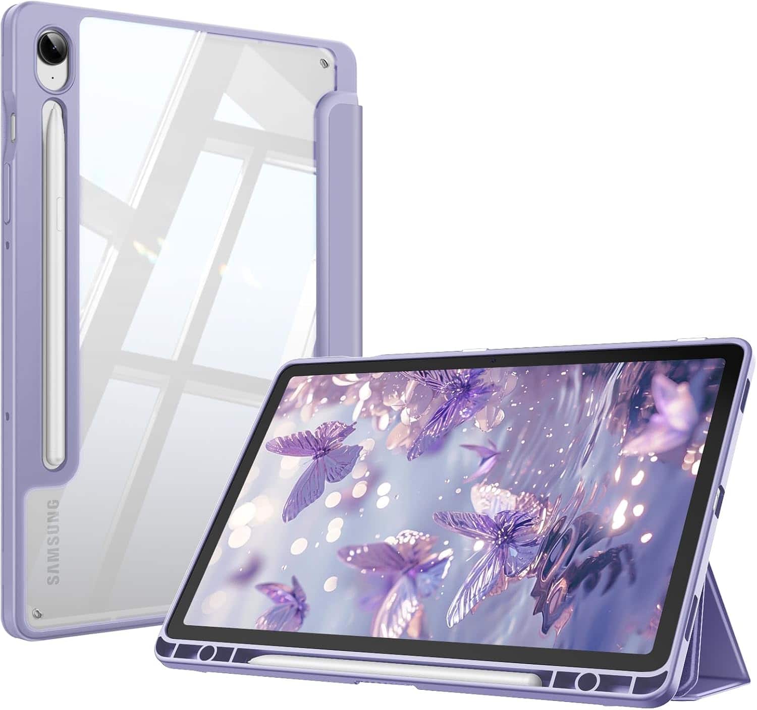 Fintie - Clear Case for Samsung Galaxy Tab S10 Lite / Tab S10 FE / Tab S9 FE / Tab S9 10.9'', Trifold Stand Shockproof TPU Bumper - Lilac Purple price history on PriceWatchPro