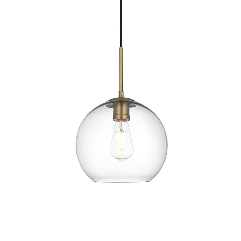 Back. Living District - Baxter 10 Inch Pendant Clear Shade in Satin Gold - Satin Gold And Clear.