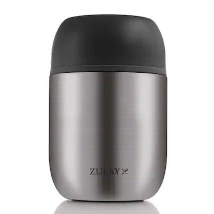 Front. Zulay Kitchen - Zulay Kitchen 16oz Stainless Steel Vacuum Insulated Food Jar for Hot Foods and Soups - Dark Gray.