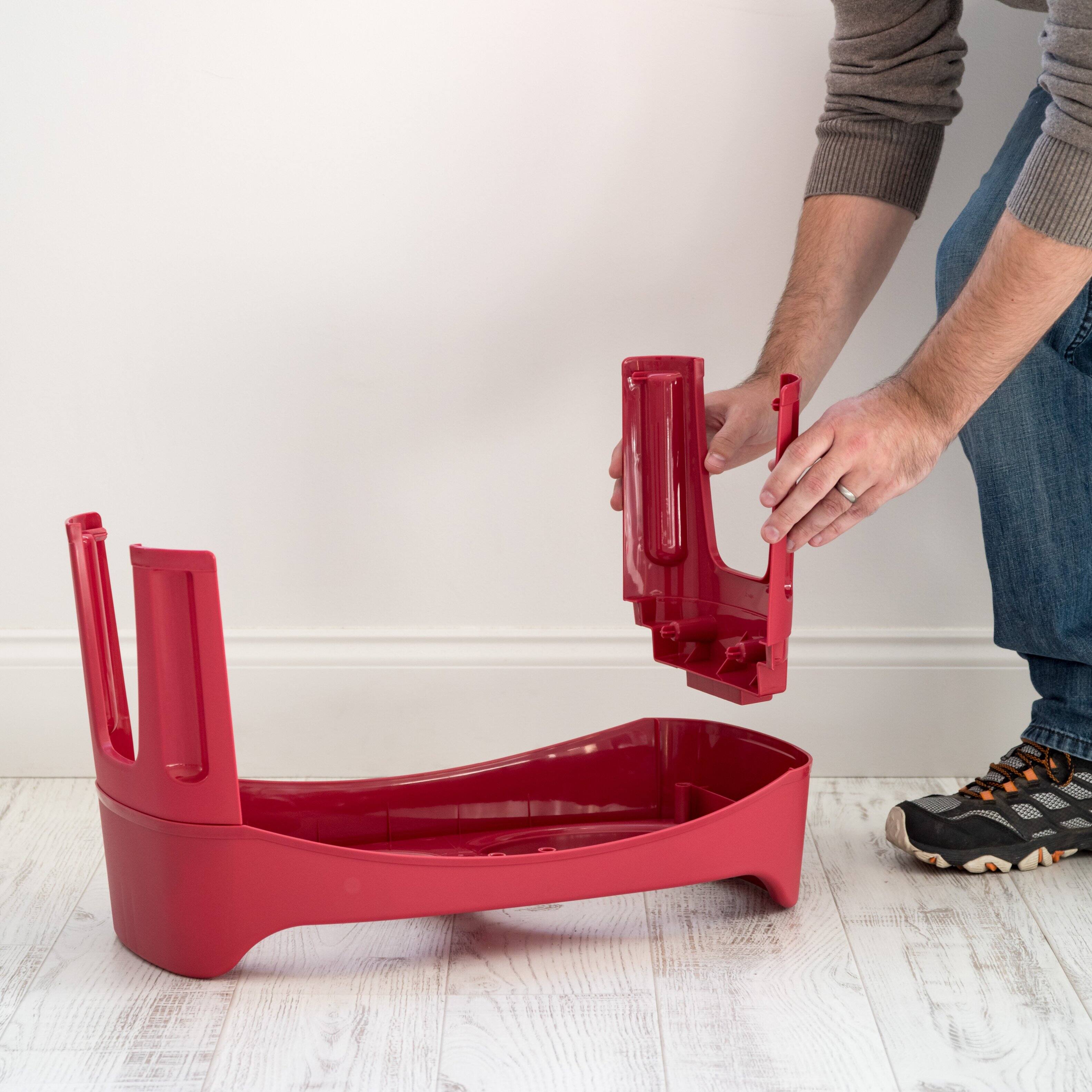 Alt View 7. IRIS USA - IRIS USA Elevated Dog Bowls, Adjustable Height, 2 Thick 64 oz Stainless Steel Bowls - Red.