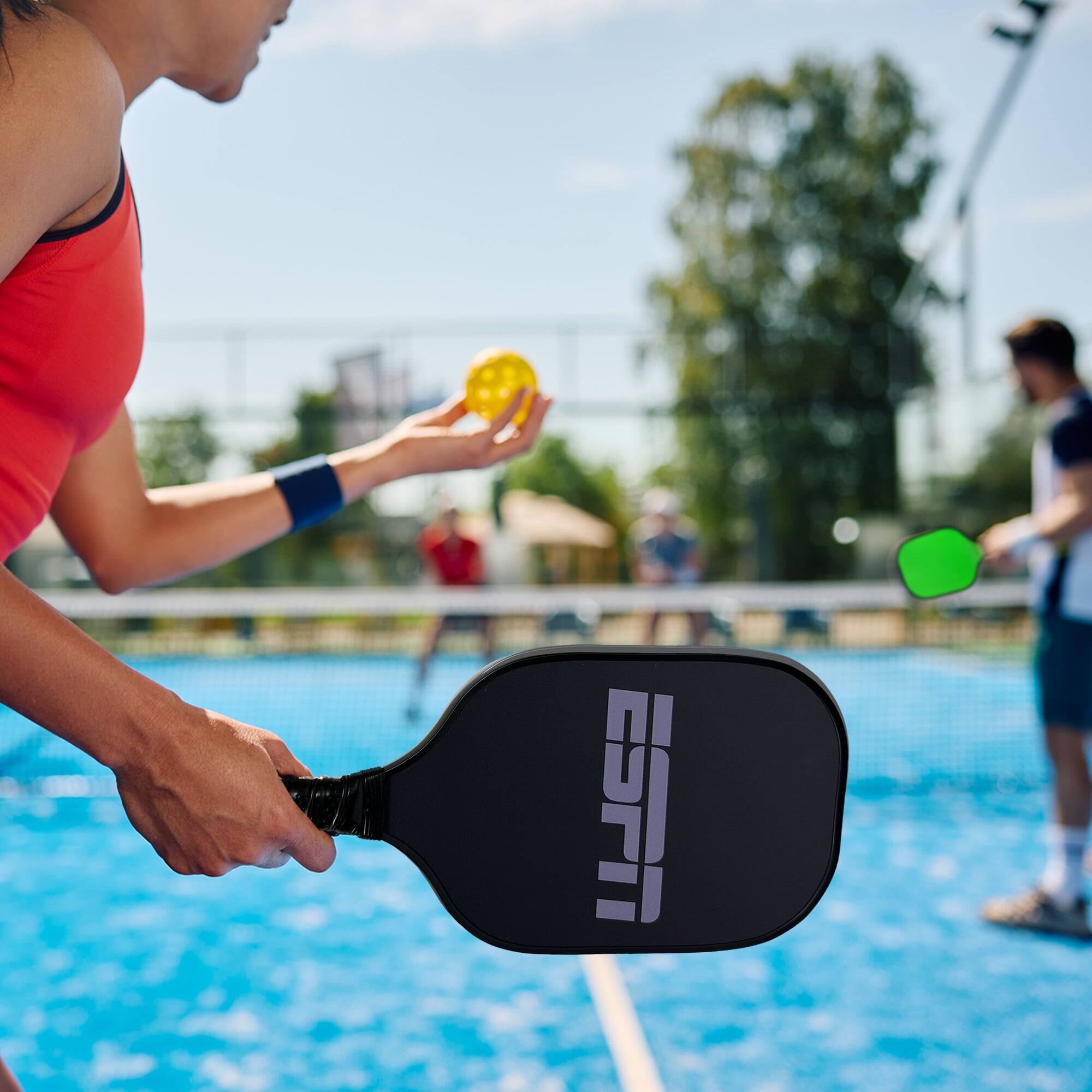 Back. ESPN - Neon Pickleball Set (2 neon paddles, 2 balls) - Green.