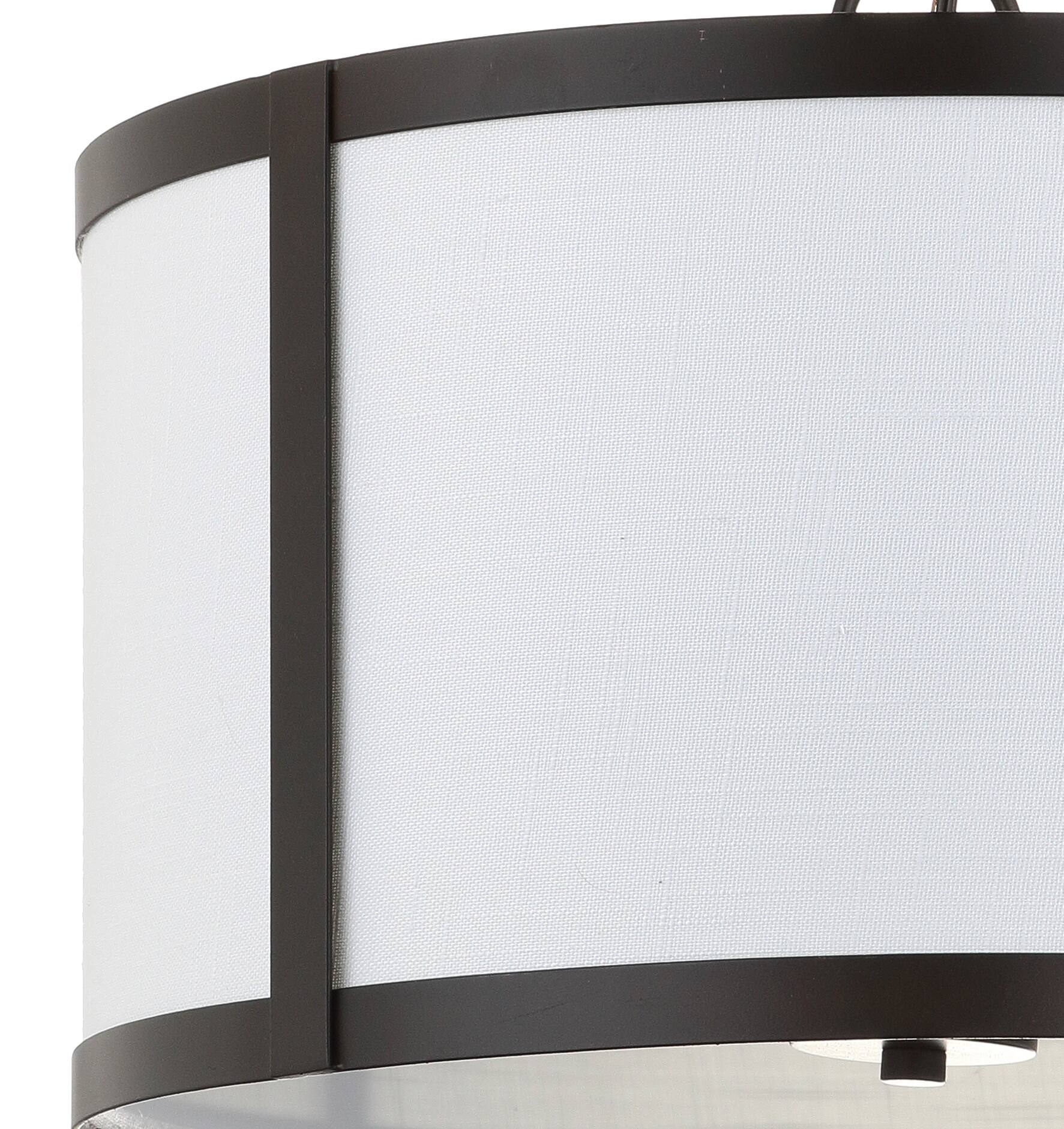 Alt View 4. Jonathan Y - Thatcher 17" Metal LED Pendant Light, Oil Rubbed Bronze/White - Oil Rubbed Bronze.