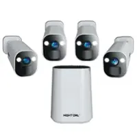Night Owl - 8-Channel, 4-Camera Indoor/Outdoor Wire Free 2K 64GB Security System - White - Front_Zoom