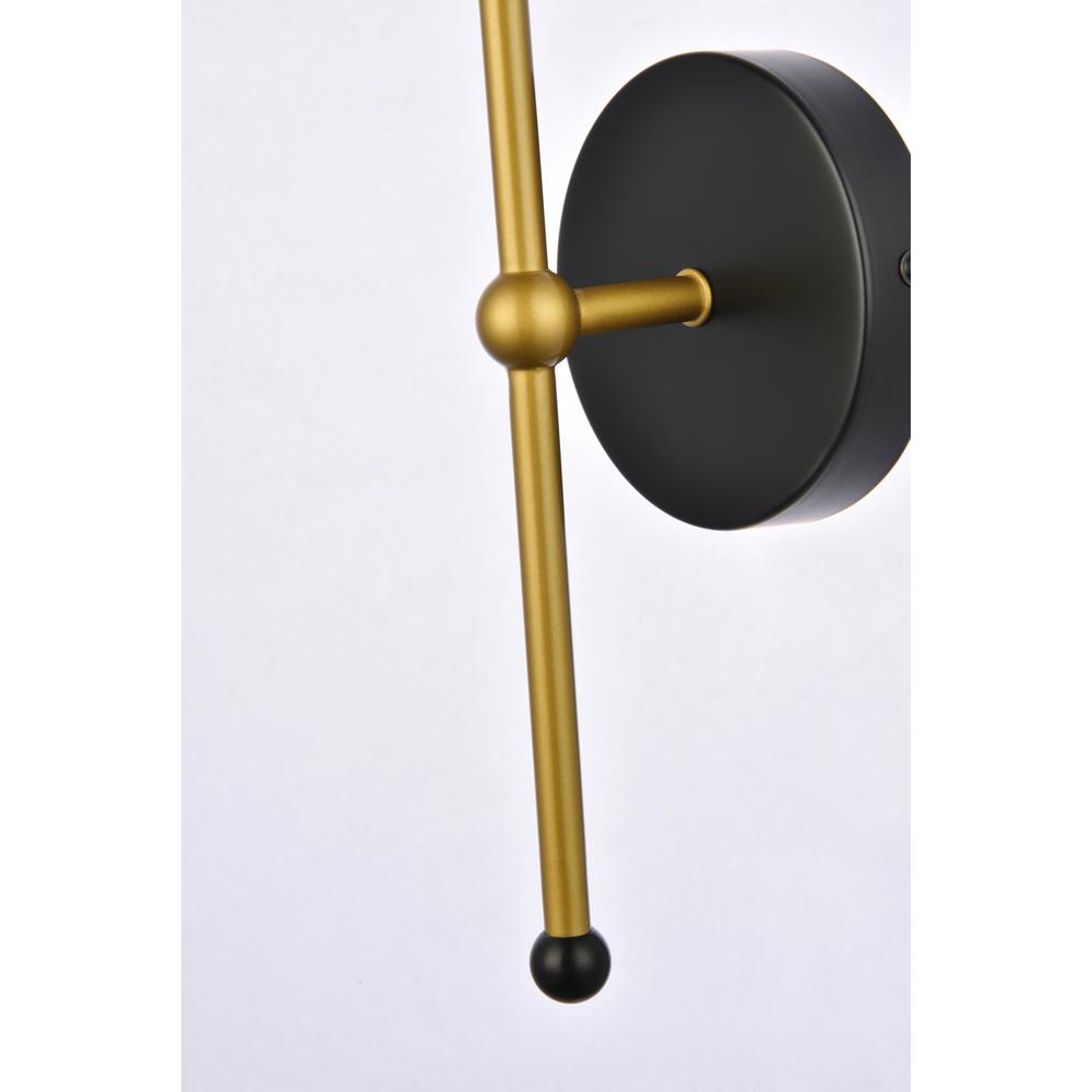 Back. Living District - Keely 1 light black and brass wall sconce - Black And Brass.