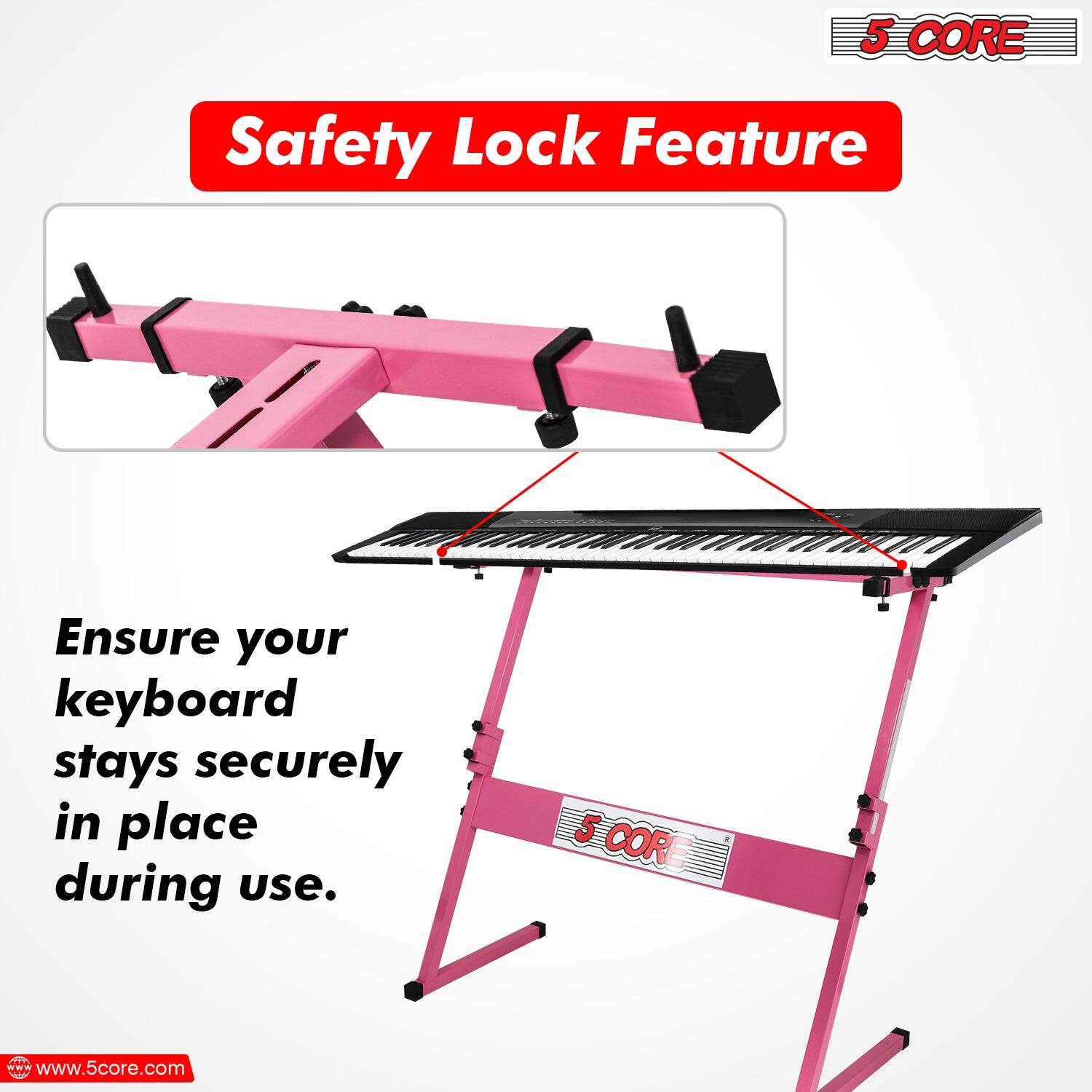 5 CORE Safety Lock Feature
Ensure your keyboard stays securely in place during use.
www.5core.com
