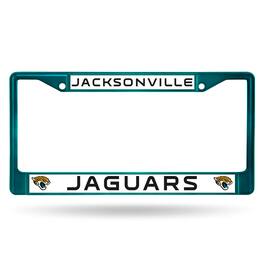 Rico Industries - Jacksonville Football Jaguars Licensed Aqua Painted Chrome Metal License Plate Frame - Multi