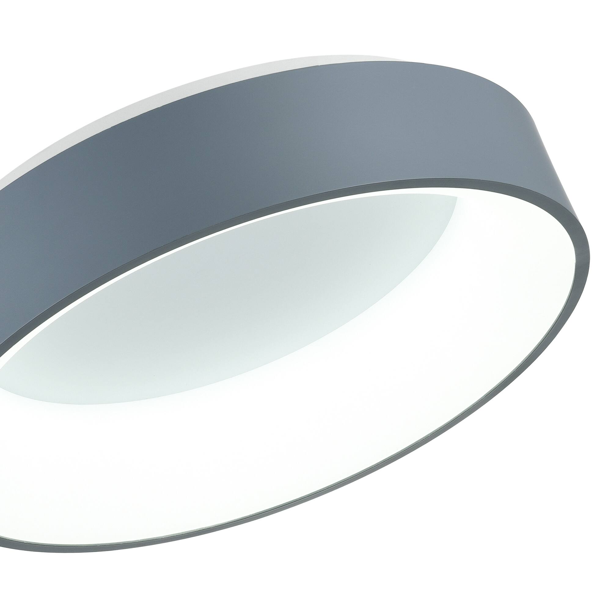 Back. CWI Lighting - Arenal LED Drum Shade Flush Mount With Gray & White Finish - Gray.
