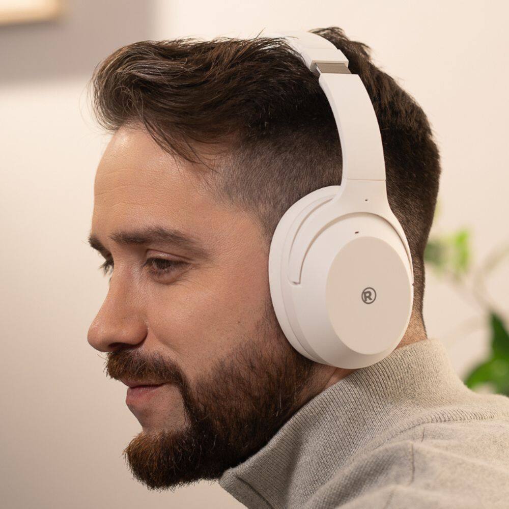 Alt View 1. RadioShack - Active Noise Cancelling Wireless Headphones 3304400 - White.