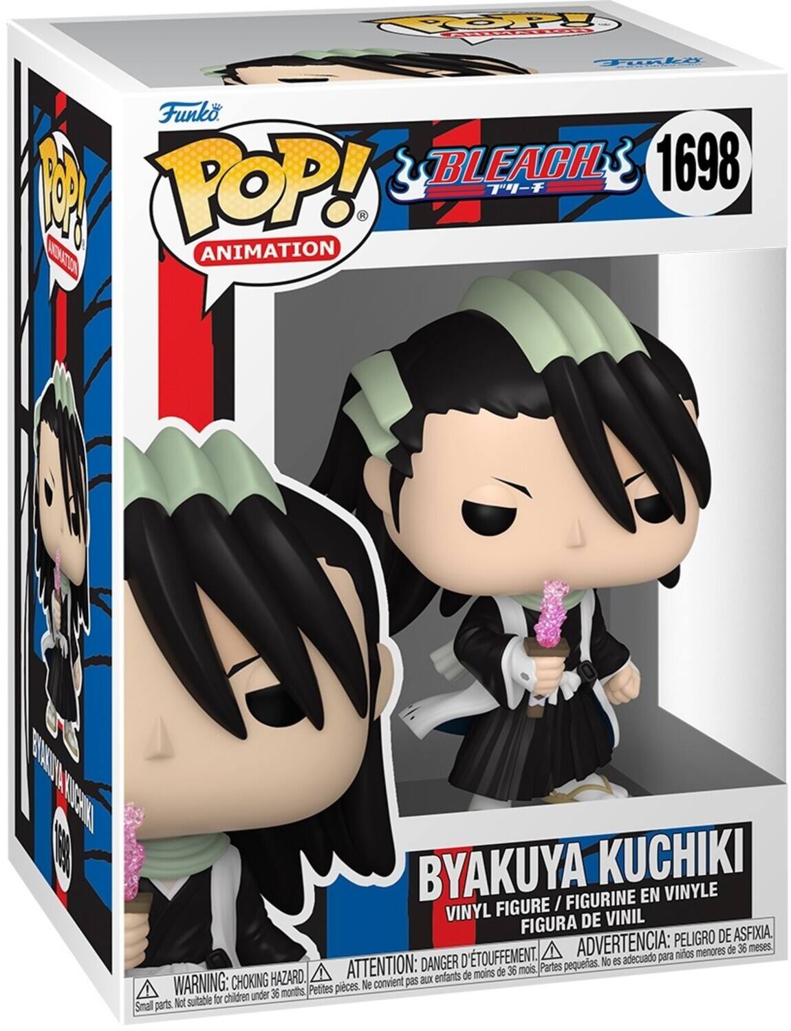 OOPY Ol Toake W Funko  POP! BLEACH  1698 MONTTON ANIMATION BAEO NSI S BYAKUYA KUCHIKI FIGURINE EN VINYLE FIGURE I VINYL DE VINIL FIGURA DE ASFIXIA. ADVERTENCIA: PELIGRO DE ASFIXIA. ATTENTION: DANGER D'ÉTOUFFEMENT. WARNING: CHOKING HAZARD. Partes pequeñas. No es adecuado para niños menores de 36 meses. Petites pièces. Ne convient pas aux enfants de moins de 36 mois. Small parts. Not suitable for children under 36 months.