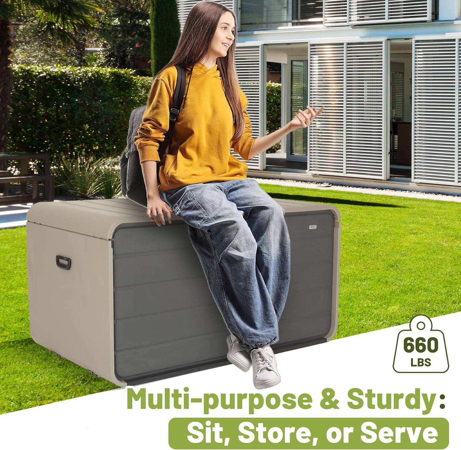 660 LBS Multi-purpose & Sturdy: Sit, Store, or Serve

Multi-purpose & Sturdy: Sit, Store, or Serve