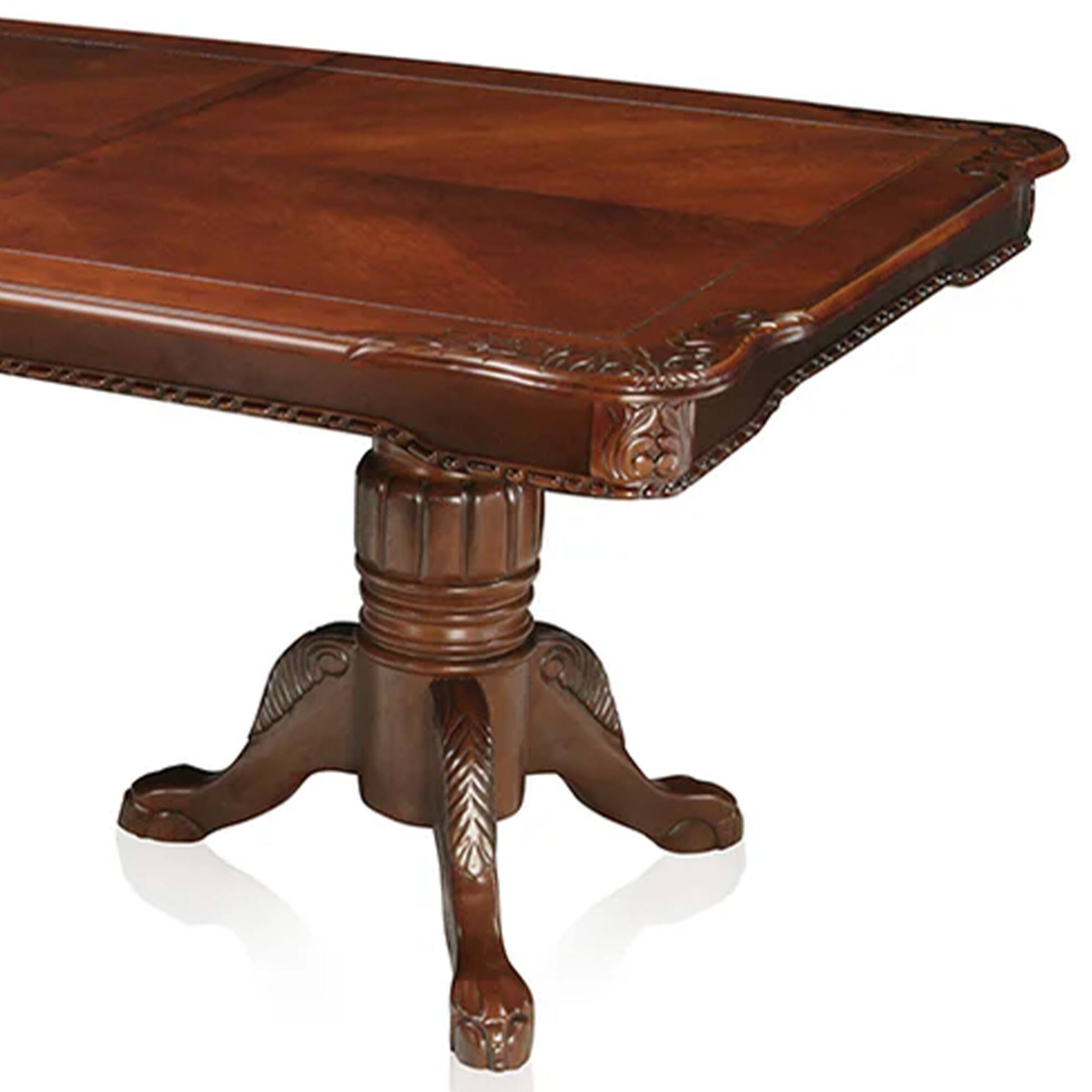 Alt View 3. Manhattan Lane - Heo 7pc Dining Table and Chair Set, 66-84 Inch Extendable Brown Top - Cherry Brown, Beige.