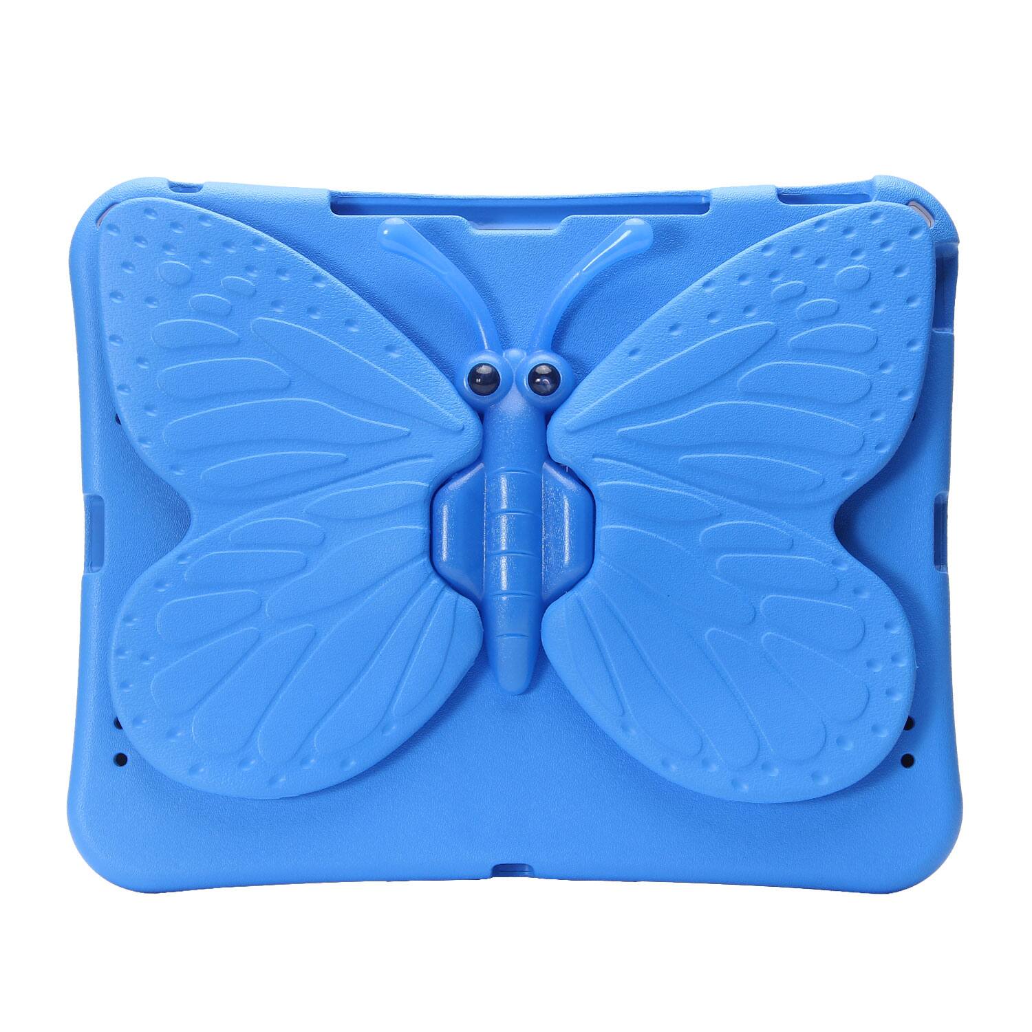 Back. Dteck - Kids Butterfly Case for Apple iPad Air (M4) 13" 2026-24 & iPad Pro 13/12.9",Rugged 3D Cartoon EVA Shockproof Stand Cover - Blue.