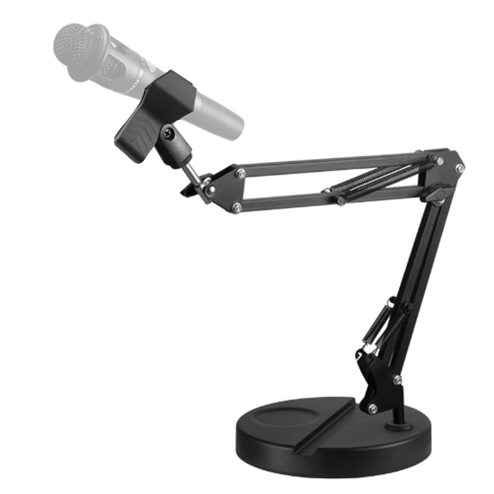 Front. Earthley Blooms - Desktop Arm Microphone Stand Upgraded Adjustable With Spring Clip For Microphones - Default.