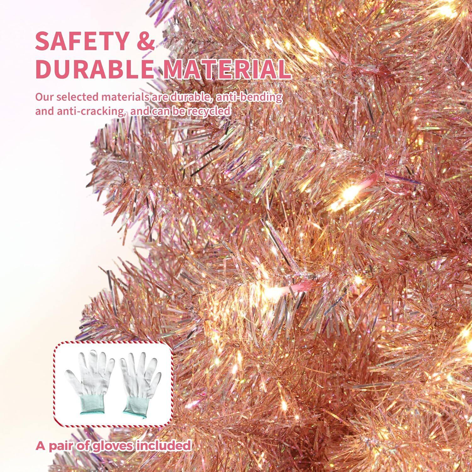 SAFETY & DURABLE MATERIAL  
Our selected materials are durable, anti-bending and anti-cracking, and can be recycled  

A pair of gloves included