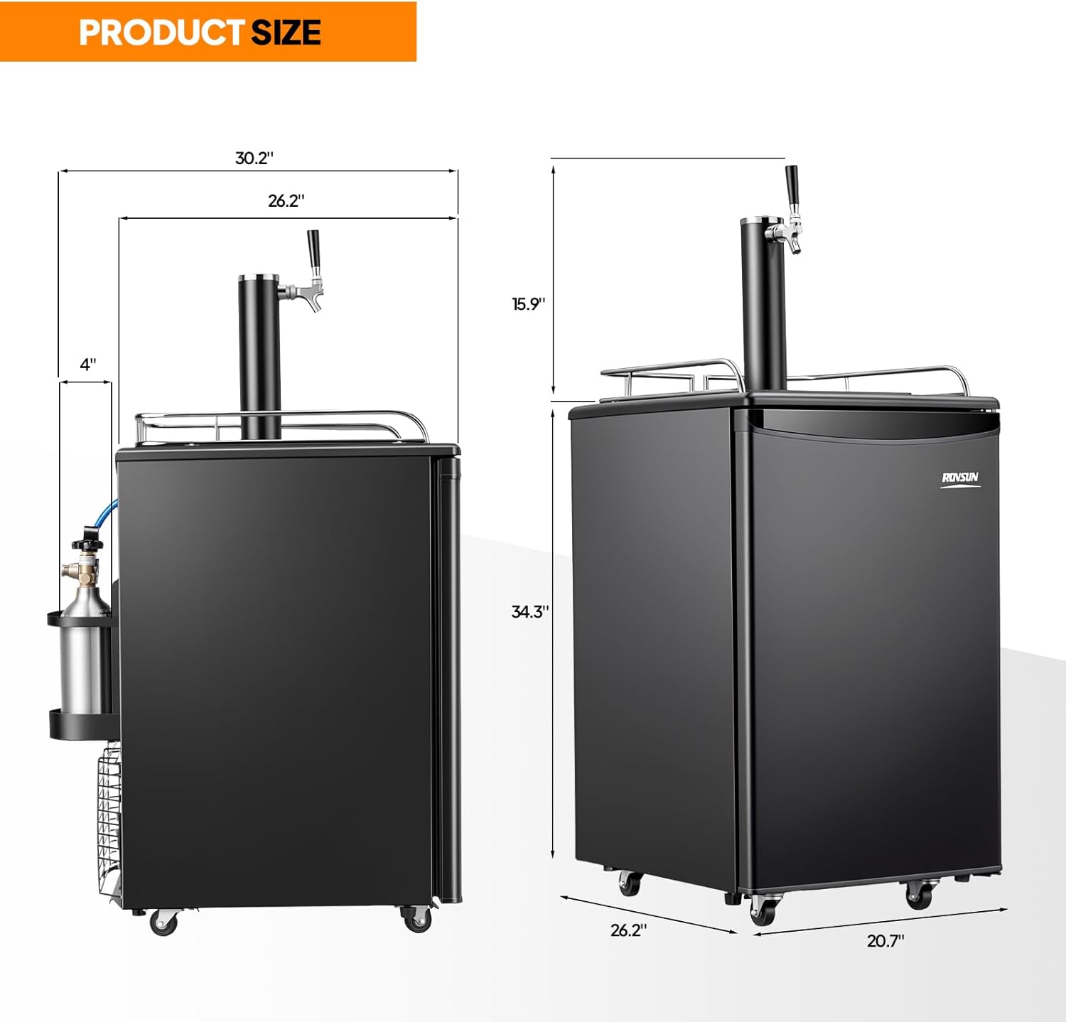 PRODUCT SIZE  
30.2" x 26.2" x 15.9"  
ROVSUN  
34.3" x 26.2" x 20.7"