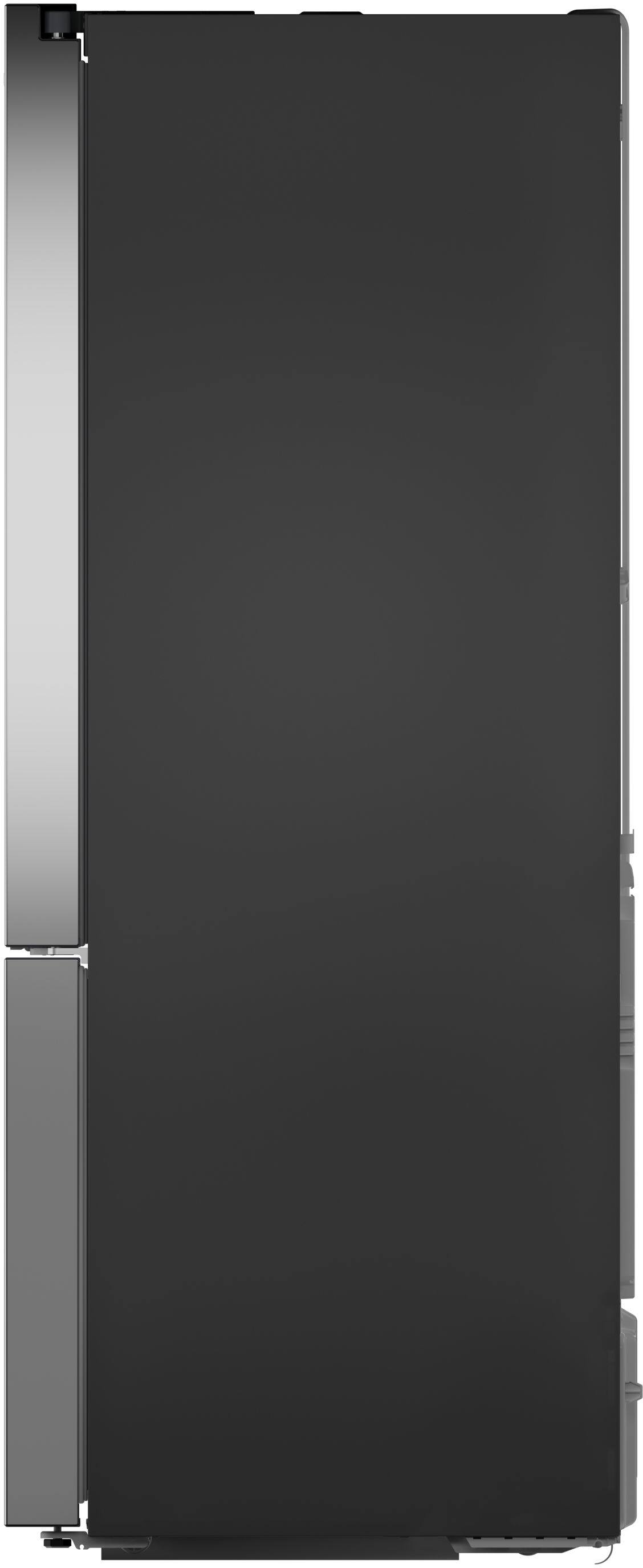 Left. Bosch - 100 Series 21.6 Cu. Ft. Bottom-Freezer French Door Counter-Depth Smart Refrigerator with External Water and Ice - Stainless Steel.