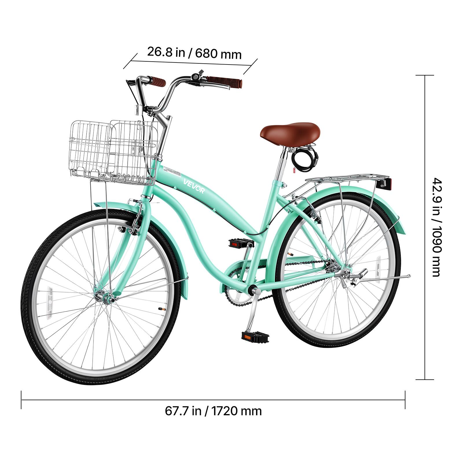 26.8 in / 680 mm  
42.9 in / 1090 mm  
67.7 in / 1720 mm