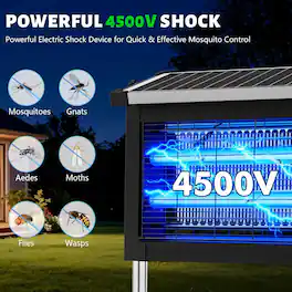Solar and USB Powered Mosquito Zapper with 4500V Grid, 10W Solar Panel & Multiple Modes – Indoor/Outdoor Use