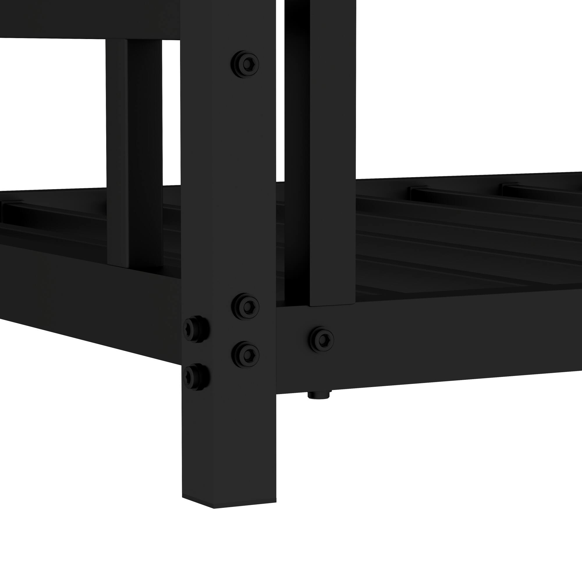 Angle. GOODSILO - Sturdy Twin over Twin Metal Bunk Bed with Safety Guardrail and Convertible Design for Space-Saving Bedroom Solutions - Black.