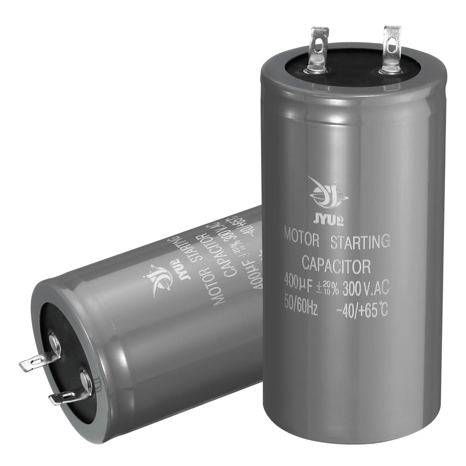 AC -40/+65C  
JYUP 300V MOTOR STARTING  
CAPACITOR +20%  
400µF 400µF  
8% 300V.AC  
50/60Hz  
-40/+65C