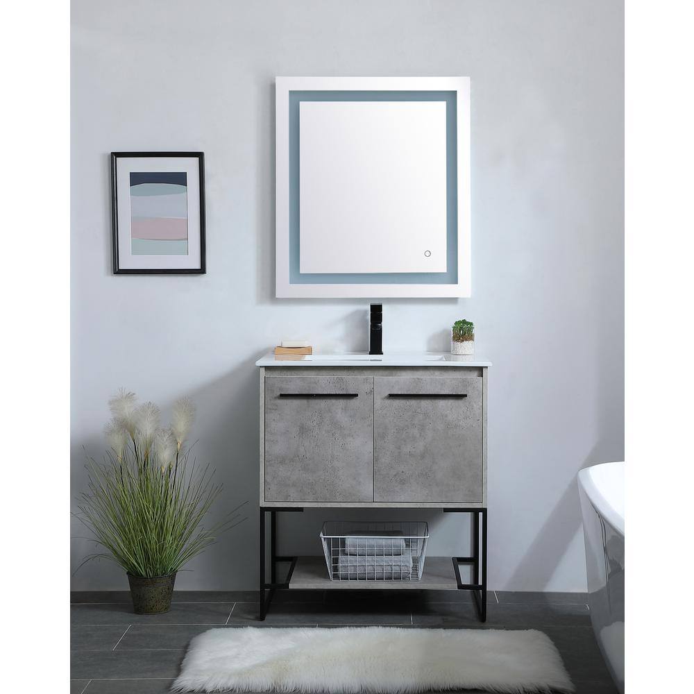 Alt View 5. Elegant Kitchen and Bath - 30 inch Single Bathroom Vanity in Concrete Grey - Concrete Grey.