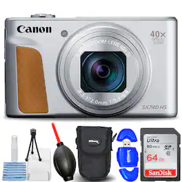 Canon - PowerShot SX740 HS Digital Camera (Silver) 2956C001 - Accessory Bundle
