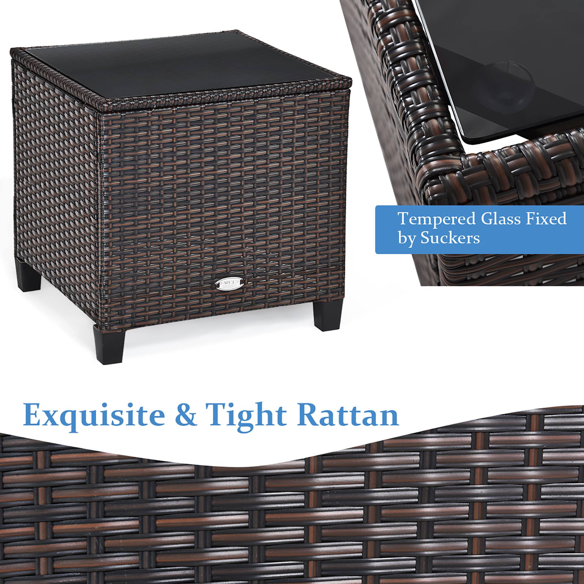 Tempered Glass Fixed by Suckers N Exquisite & Tight Rattan