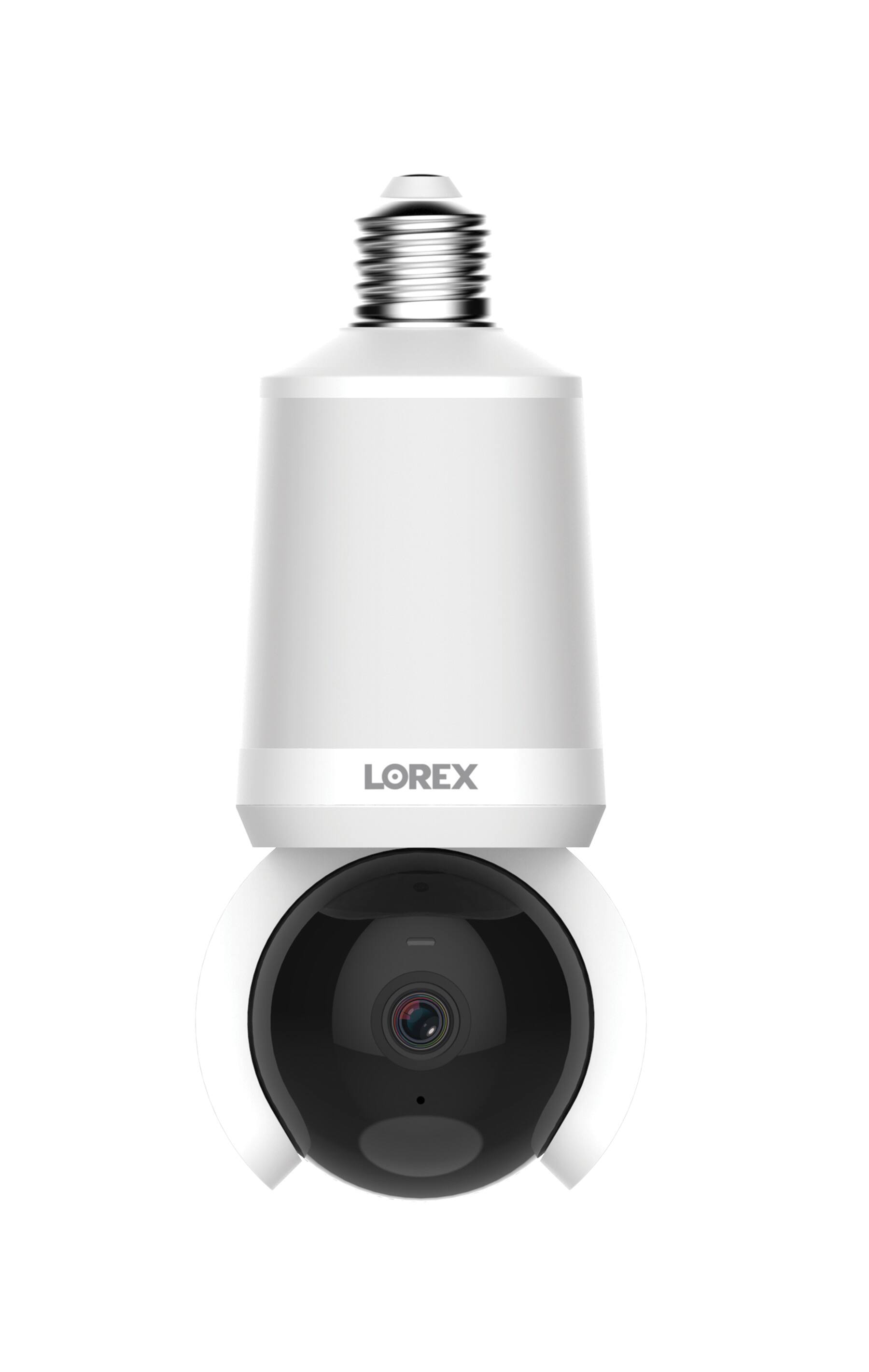 Angle. Lorex - 2K Wi-Fi Smart Lightbulb Pan-Tilt Camera - White.