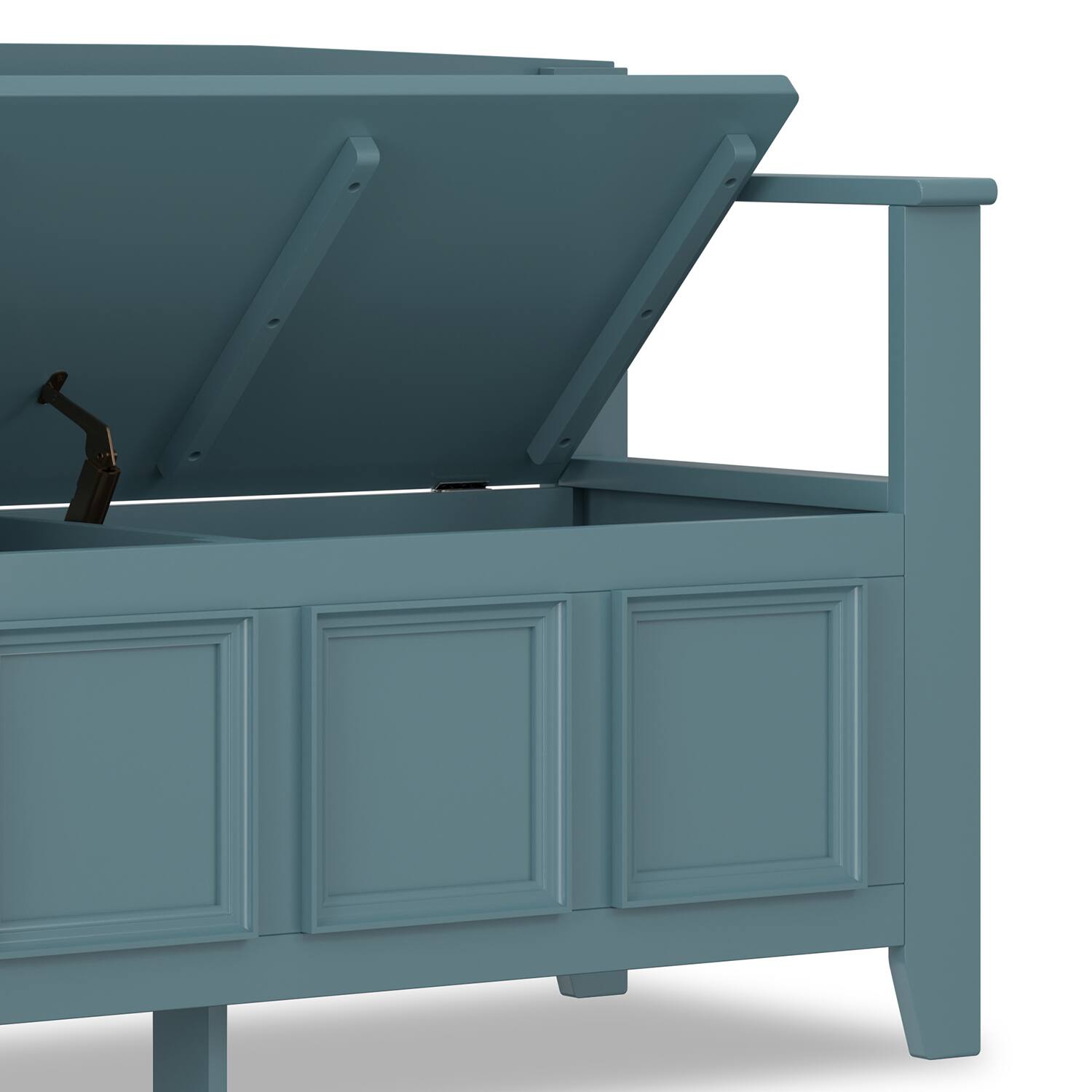 Alt View 5. Simpli Home - Amherst 48 inch Wide Solid Wood Transitional Entryway Storage Bench in French Blue - French Blue.