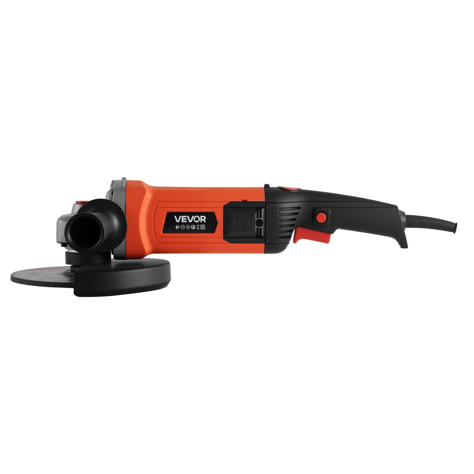 Alt View 5. VEVOR - Angle Grinder, 7" Electric Grinder Power Tool, 13Amps 8500RPM High-Speed Corded Angle Grinders with 270° Adjustable Dust - Orange;Black.