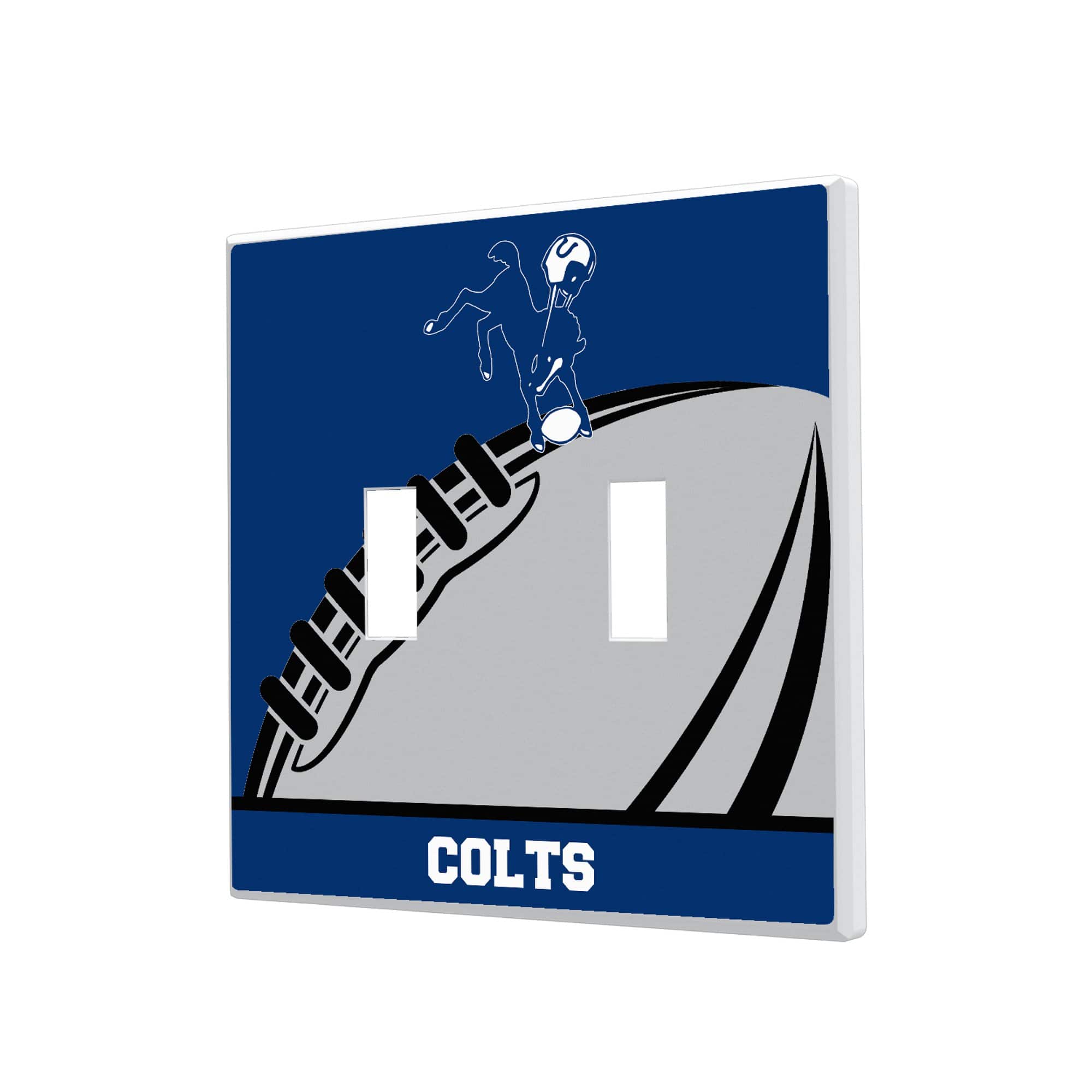 Keyscaper - Baltimore Colts Passtime Design Double Toggle Lightswitch Plate - Multicolor