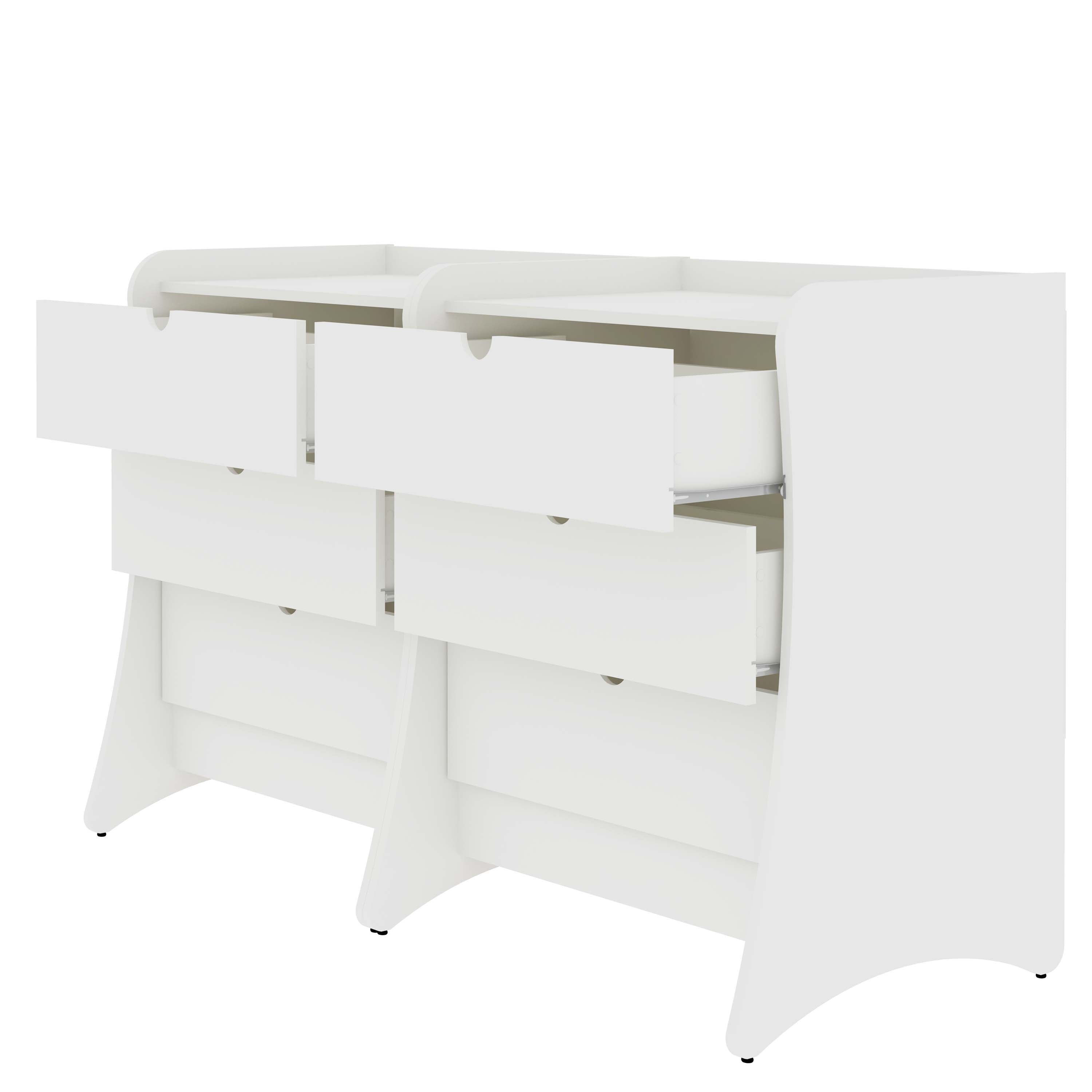 Alt View 2. Manhattan Comfort - Coney Mid-Century Modern 28" Nightstand - Set of 2 - White.