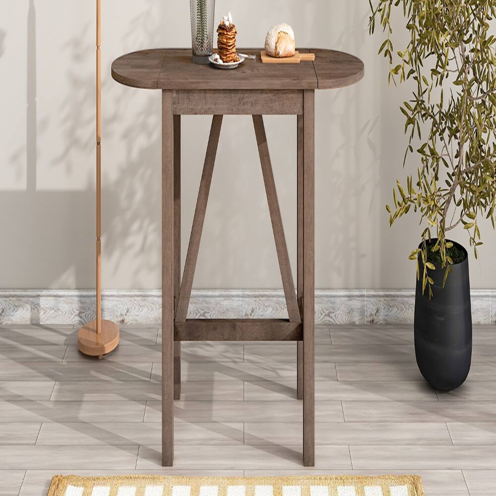 Alt View 3. Loheer - Loheer 3-Piece Drop Leaf Dining Set Counter Height Table with 2 Chairs Brown - Brown.