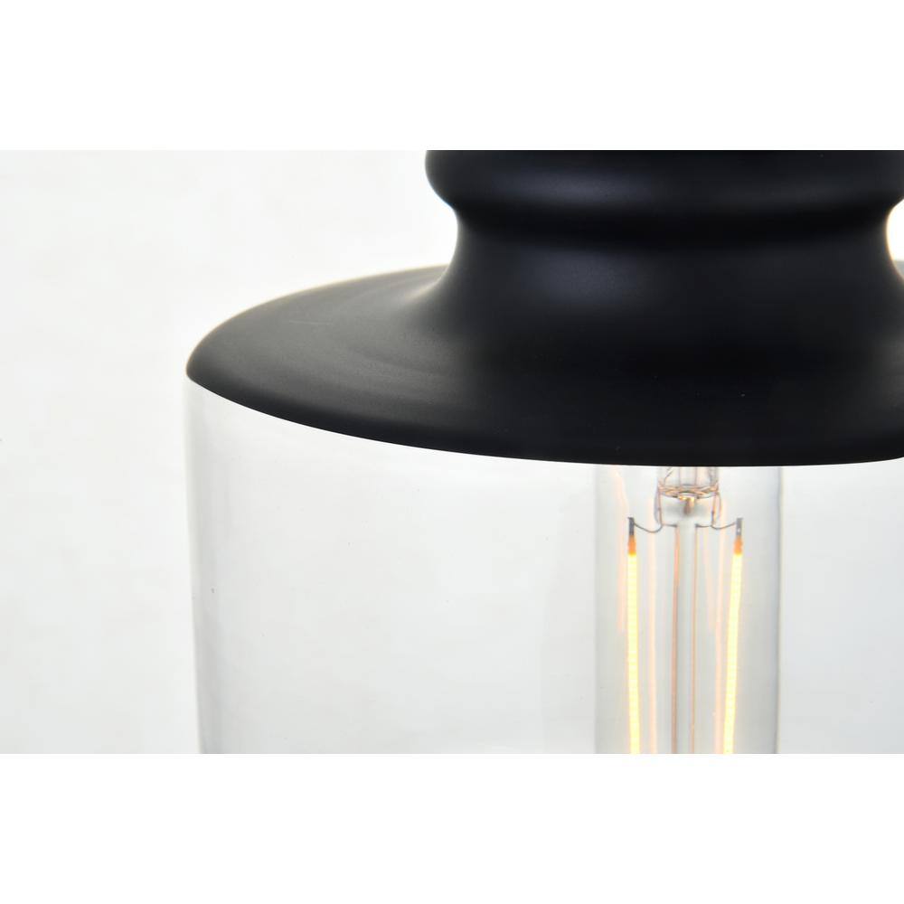 Left. Living District - Kenna 1 Light Black Pendant With Clear Glass - Black And Clear.
