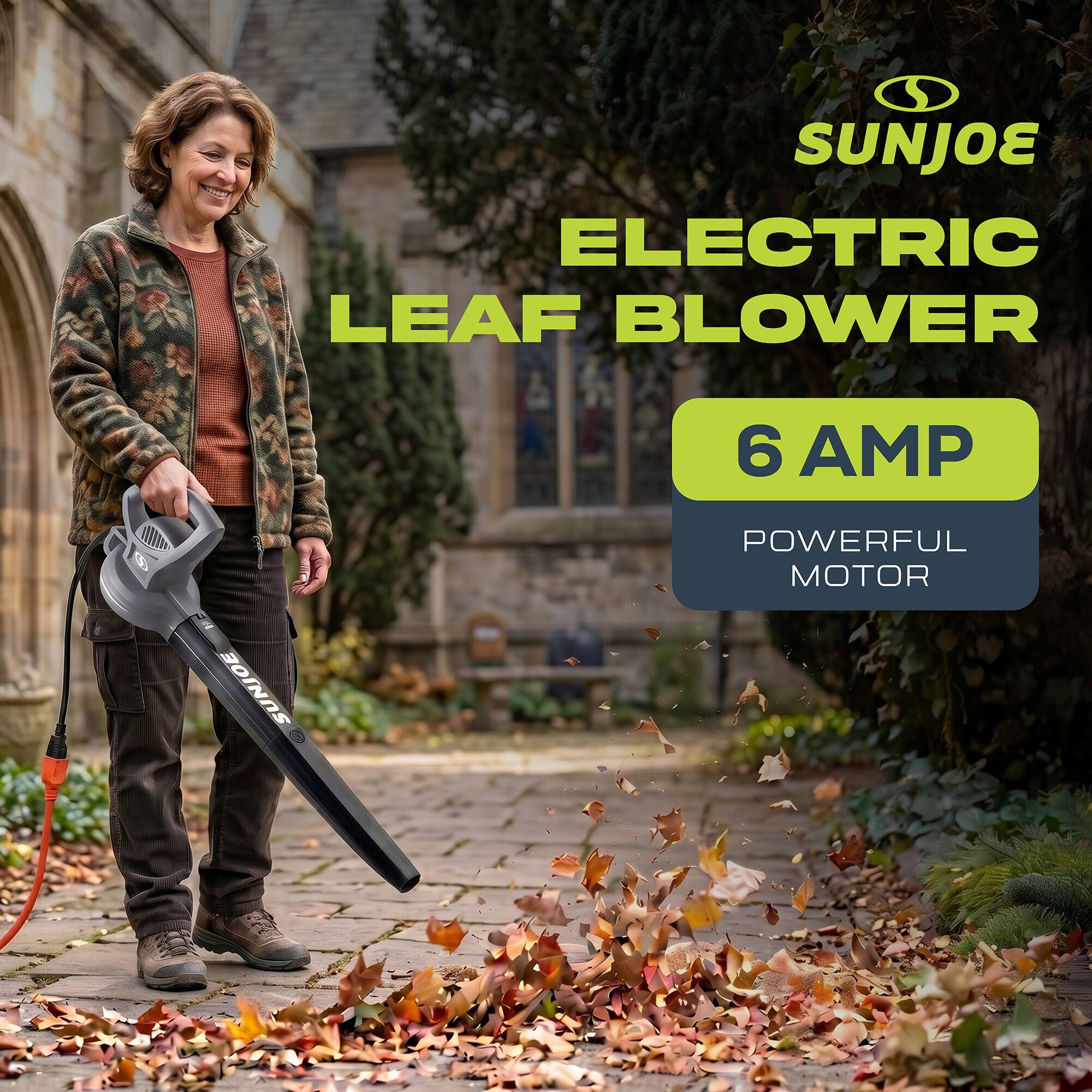 SUNJOE ELECTRIC LEAF BLOWER 6 AMP POWERFUL MOTOR