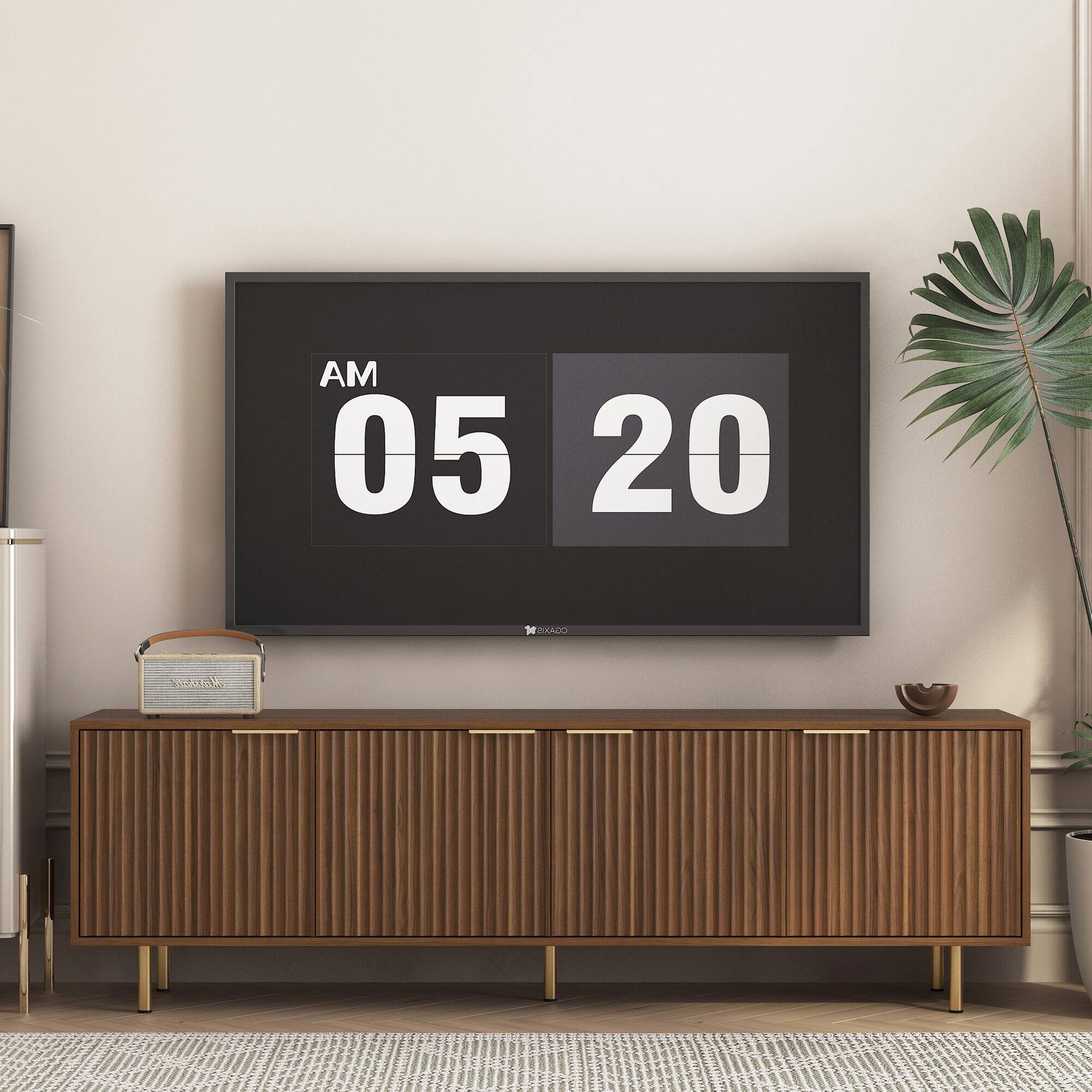 MERAVOM Fluted TV Stand for Tvs up to 65