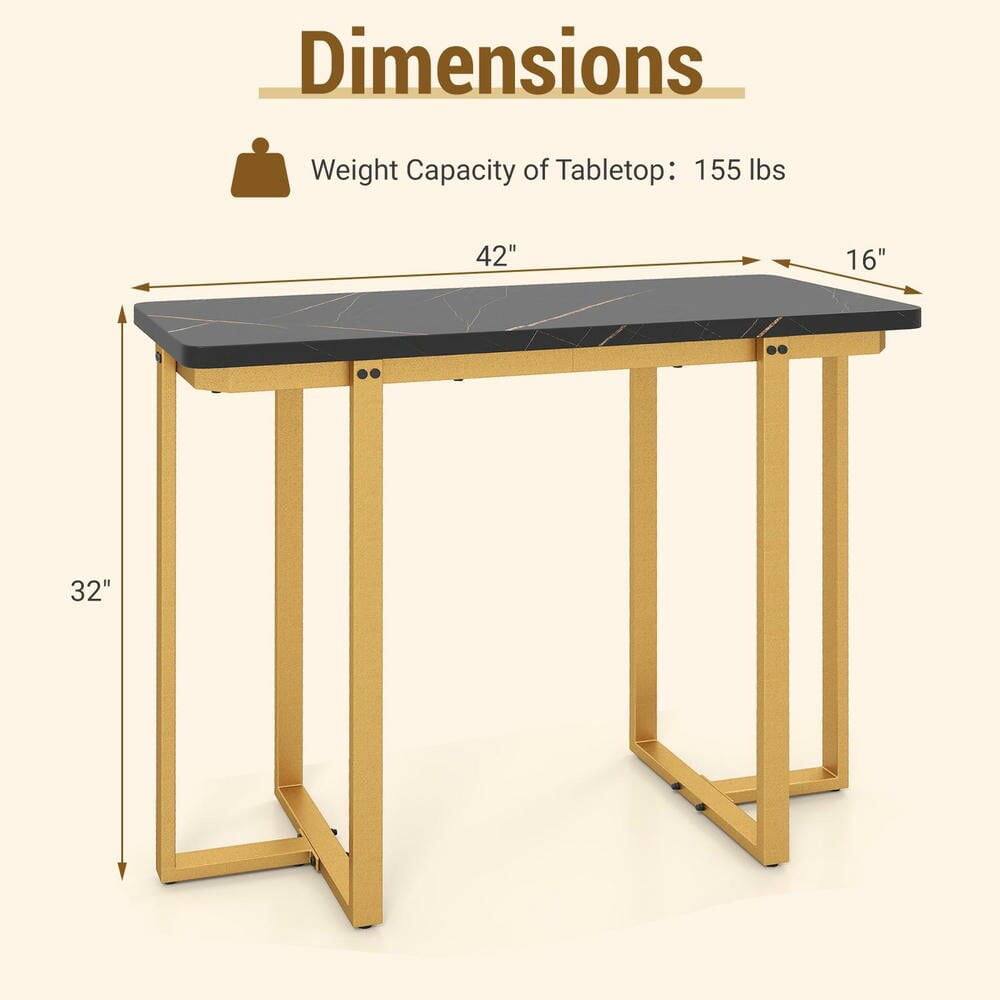 Dimensions  
Weight Capacity of Tabletop: 155 lbs  
42" x 16" x 32"
