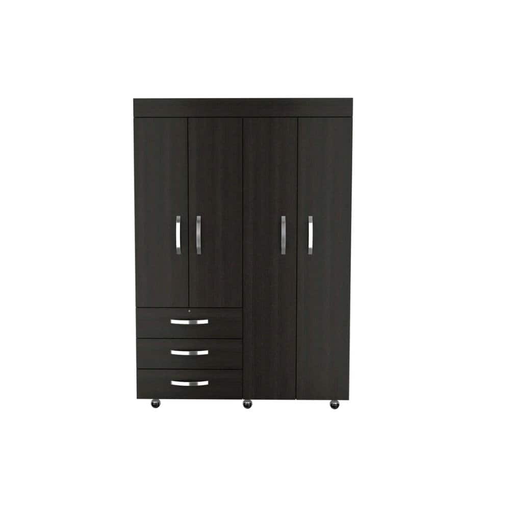 TuHome - Denver Mobile Armoire MDF - Black