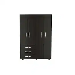 TuHome - Denver Mobile Armoire MDF - Black