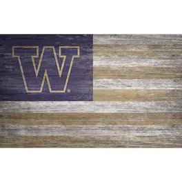 Fan Creations - Washington Huskies 11'' x 19'' Distressed Flag Sign - Multicolor
