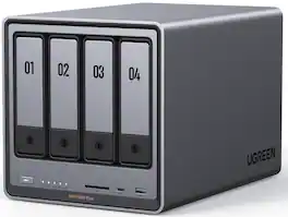 UGREEN - NASync DXP4800 Plus, 144TB 4-Bay NAS with AI Photo Album, Remote Access, 8GB RAM, 10GbE (Diskless, HDMI Cable Included) - Gray
