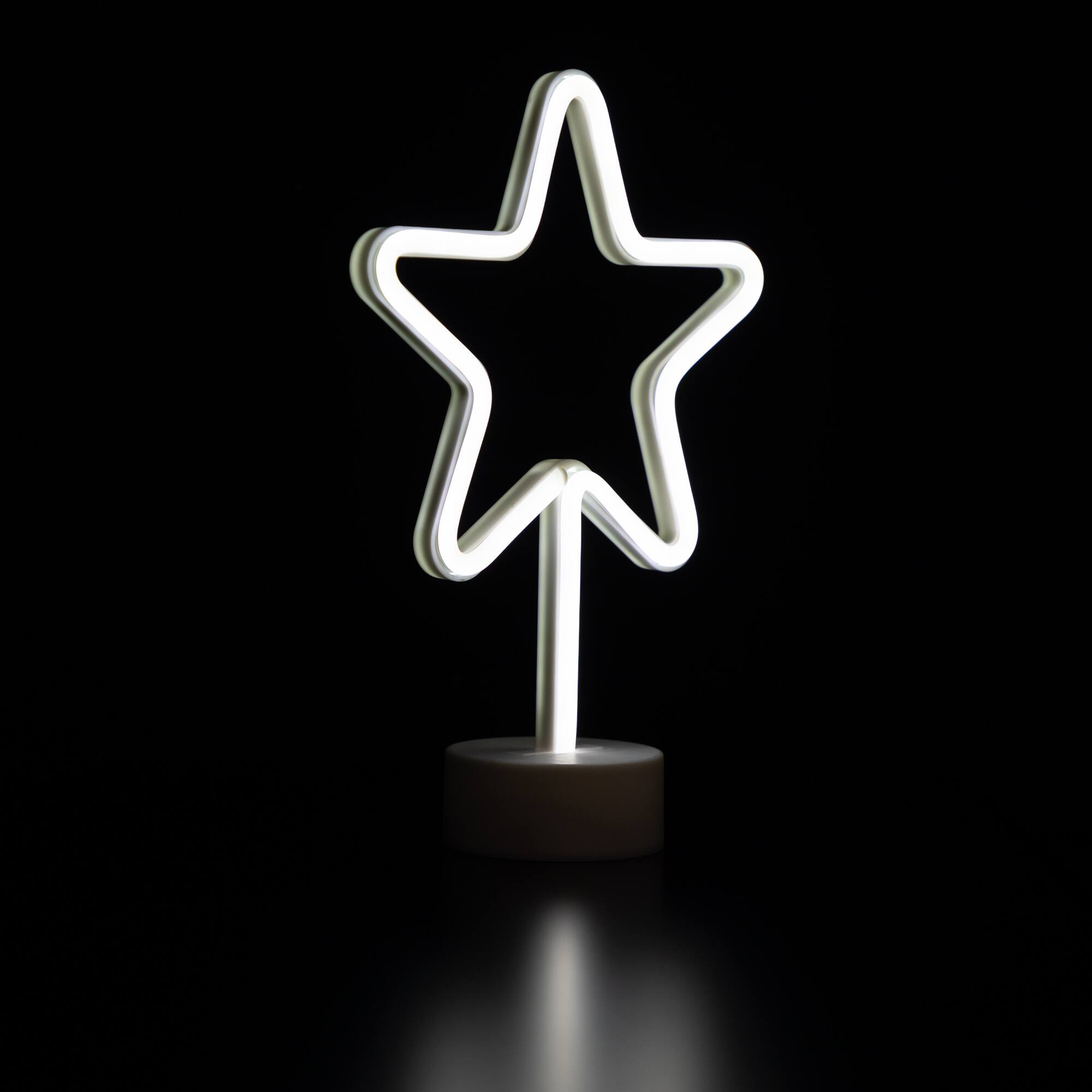 Alt View 4. Northlight - LED Star Neon Table Light - 11.5" - White.