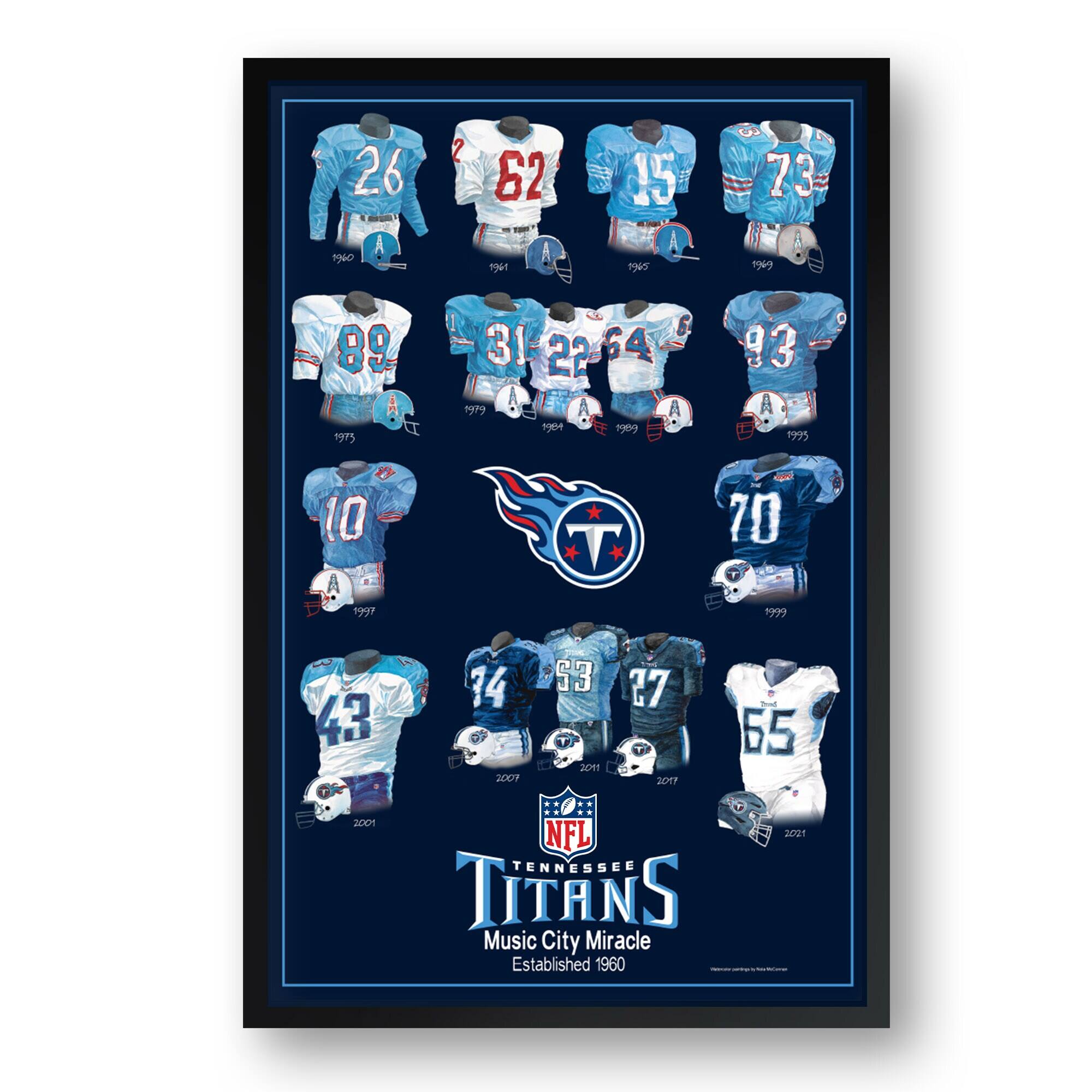 Tennessee Titans 14" x 20" Uniform Heritage Framed Art Print