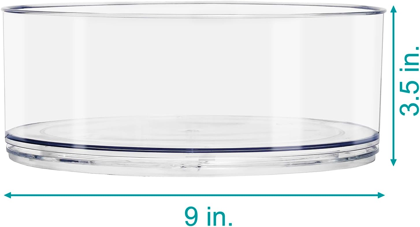 The dimensions of the container are:

- Diameter: 9 inches
- Height: 3.5 inches