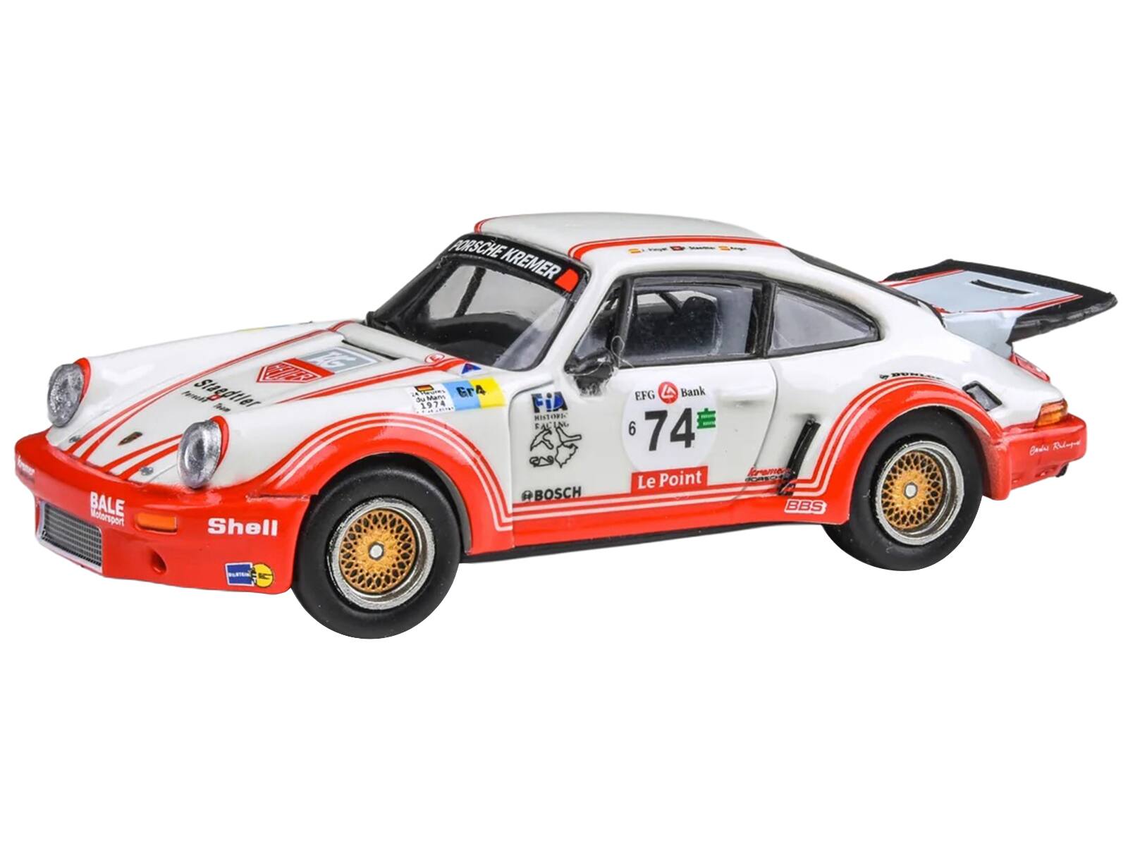 PORSCHE KREMER BALE Motorsport 6 N°74 Streptier Shell - addaes Er A - sam 1974 ia FIA MIOS FALLA 3 BOSCH EFG Bank 6 74 amand Le Point O BBS - i Sad Rulopre KC